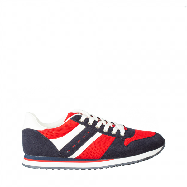 Ανδρικά αθλητικά παπούτσια   Ginni κόκκινα με μπλε, 2 - Kalapod.gr